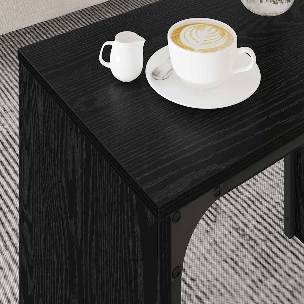 Nesting Couchtisch 3 pcs Schwarz Eichen-Optik 60 x 35 x 56 cm